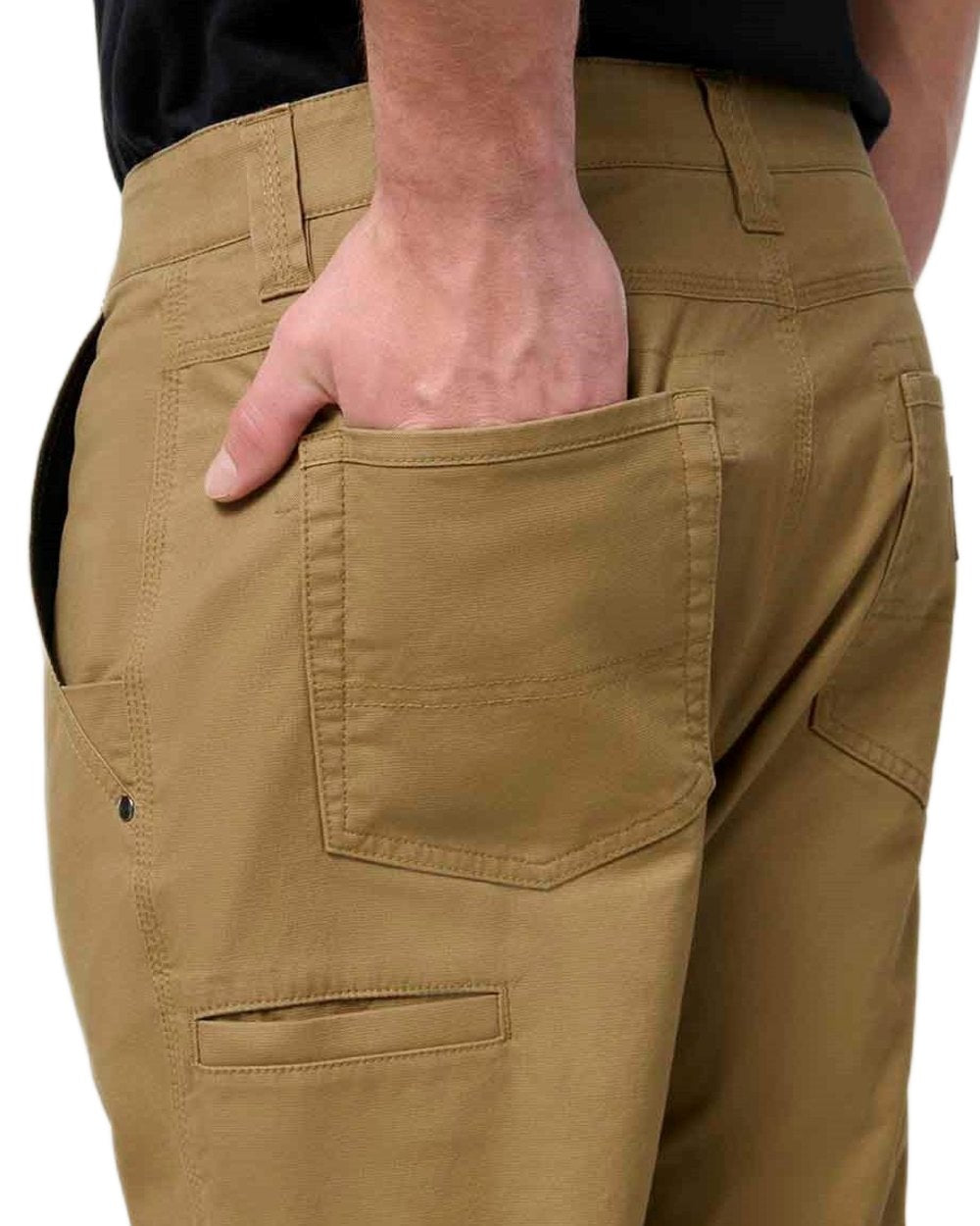 Whiskey coloured Hard Yakka Mens Heritage Carpenters Work Trousers on white background 