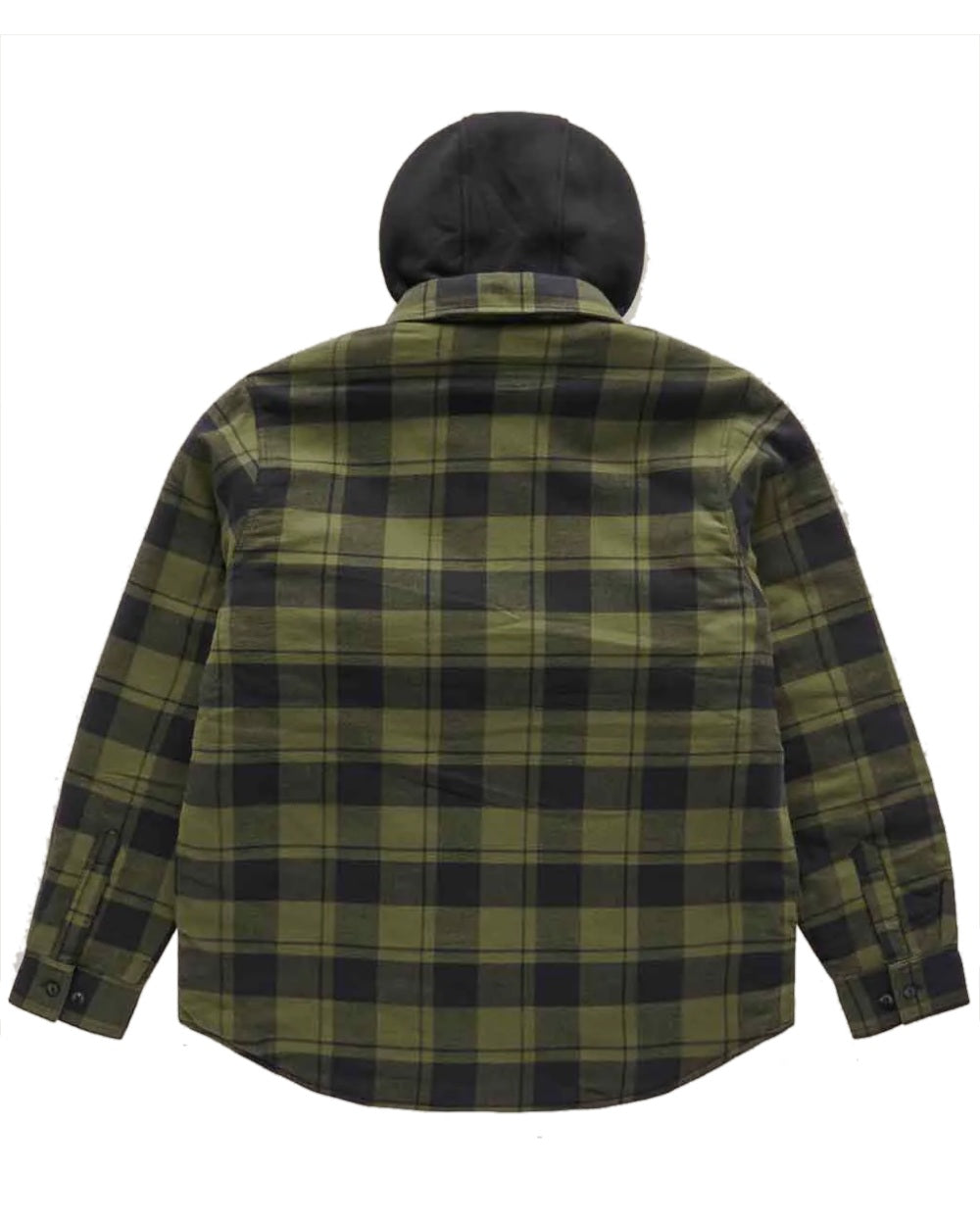 Fern Coloured Hard Yakka Mens Quilted Flannel Shacket on White Background 