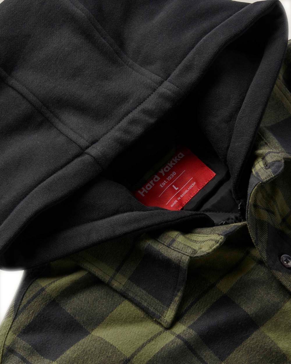 Fern Coloured Hard Yakka Mens Quilted Flannel Shacket on White Background 