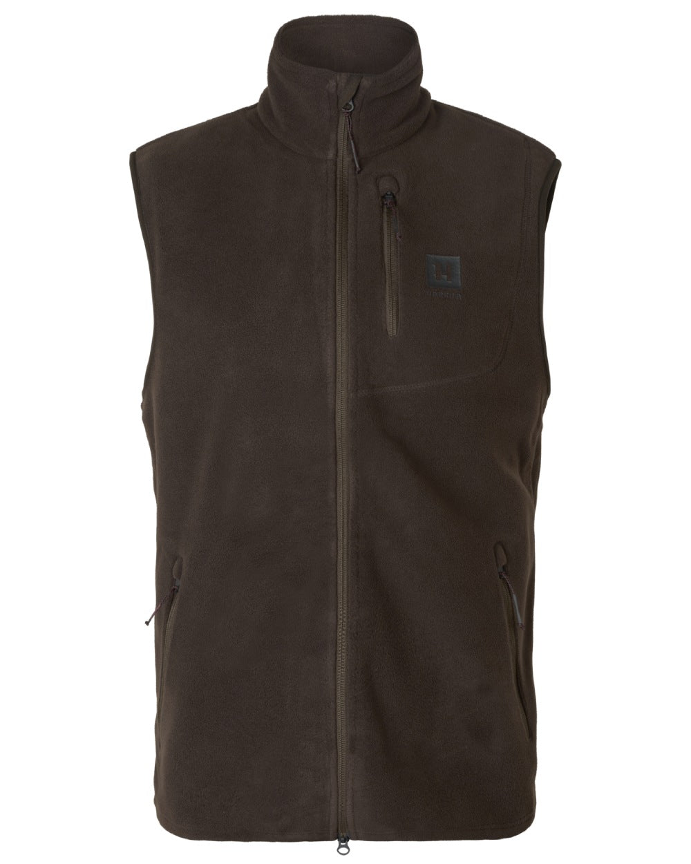Shadow Brown Coloured Harkila Aspire Fleece Waistcoat on white background 
