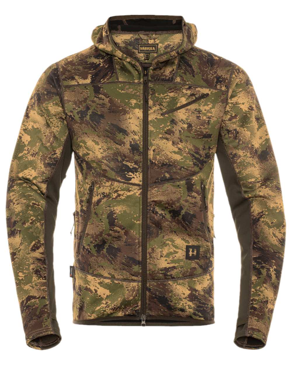 AXIS Forest Coloured Harkila Deer Stalker Camo Fleece Hoodie on white background 