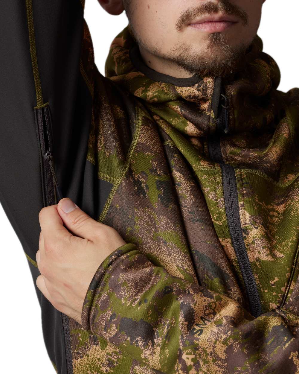 AXIS Forest Coloured Harkila Deer Stalker Camo Fleece Hoodie on white background 