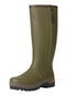 Dark Olive Coloured Harkila Forester Zip Rubber Boot on white background 