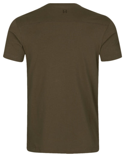 Willow Green Coloured Harkila Logo Short Sleeve T-Shirt on white background 