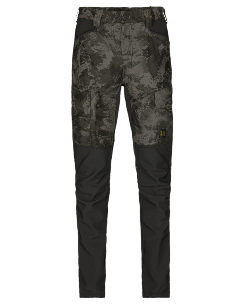 AXIS Black Black Coloured Harkila NOCTYX Camo Silent Trousers on white background 