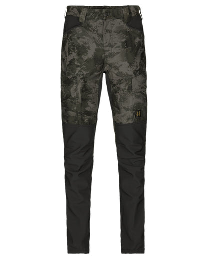 AXIS Black Black Coloured Harkila NOCTYX Camo Silent Trousers on white background 