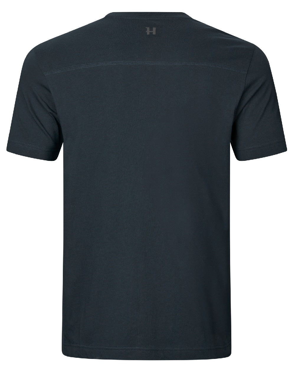 Dark Navy Coloured Harkila logo Short Sleeve T-Shirt on white background 