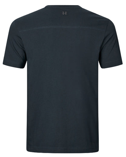 Dark Navy Coloured Harkila logo Short Sleeve T-Shirt on white background 
