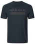 Dark Navy Coloured Harkila logo Short Sleeve T-Shirt on white background 