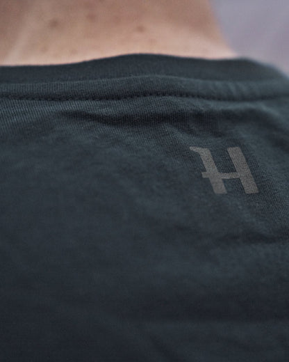 Dark Navy Coloured Harkila logo Short Sleeve T-Shirt on white background 