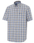 Blue Corn Coloured Hoggs of Fife Aberdour Short Sleeve Shirt on white background 