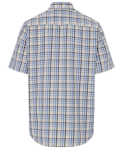 Blue Corn Coloured Hoggs of Fife Aberdour Short Sleeve Shirt on white background 