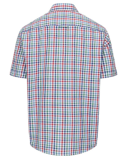 Green Red Coloured Hoggs of Fife Aberdour Short Sleeve Shirt on white background 