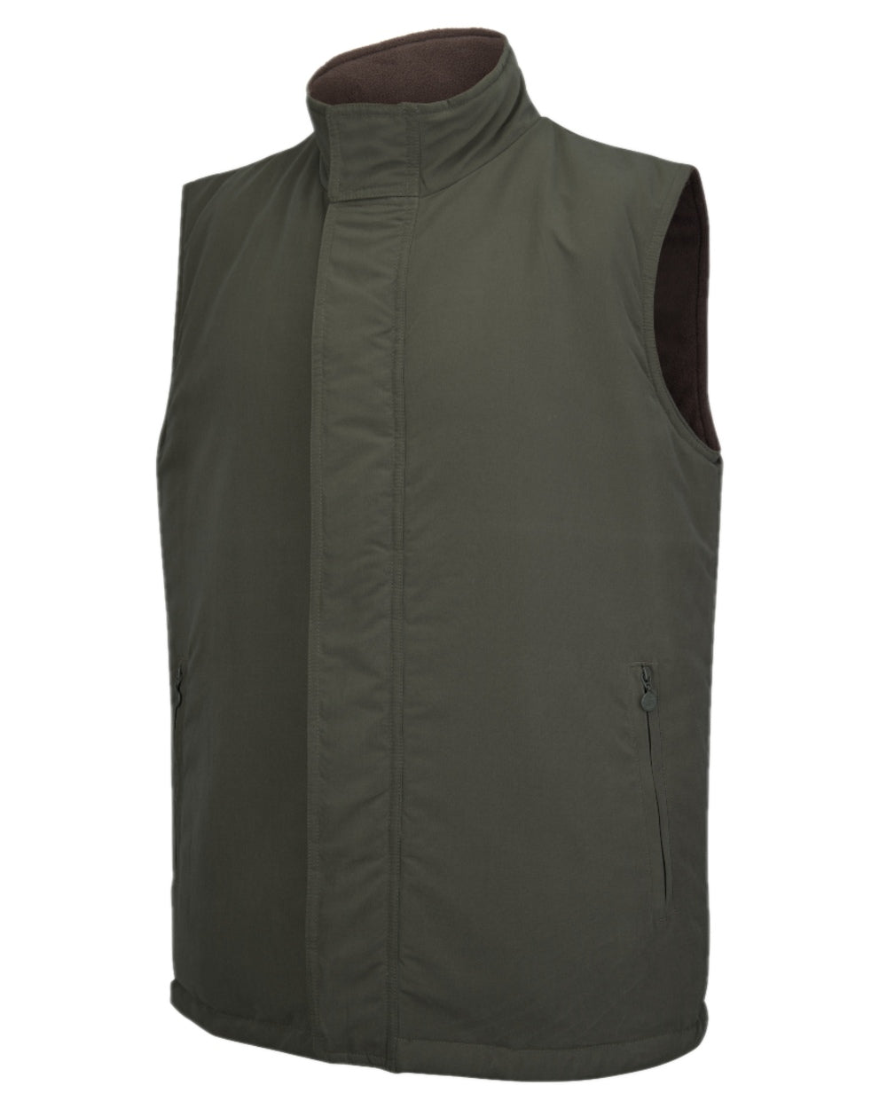 Loden Green Coffee Coloured Hoggs of Fife Breezer II Reversible Bodywarmer on white background 