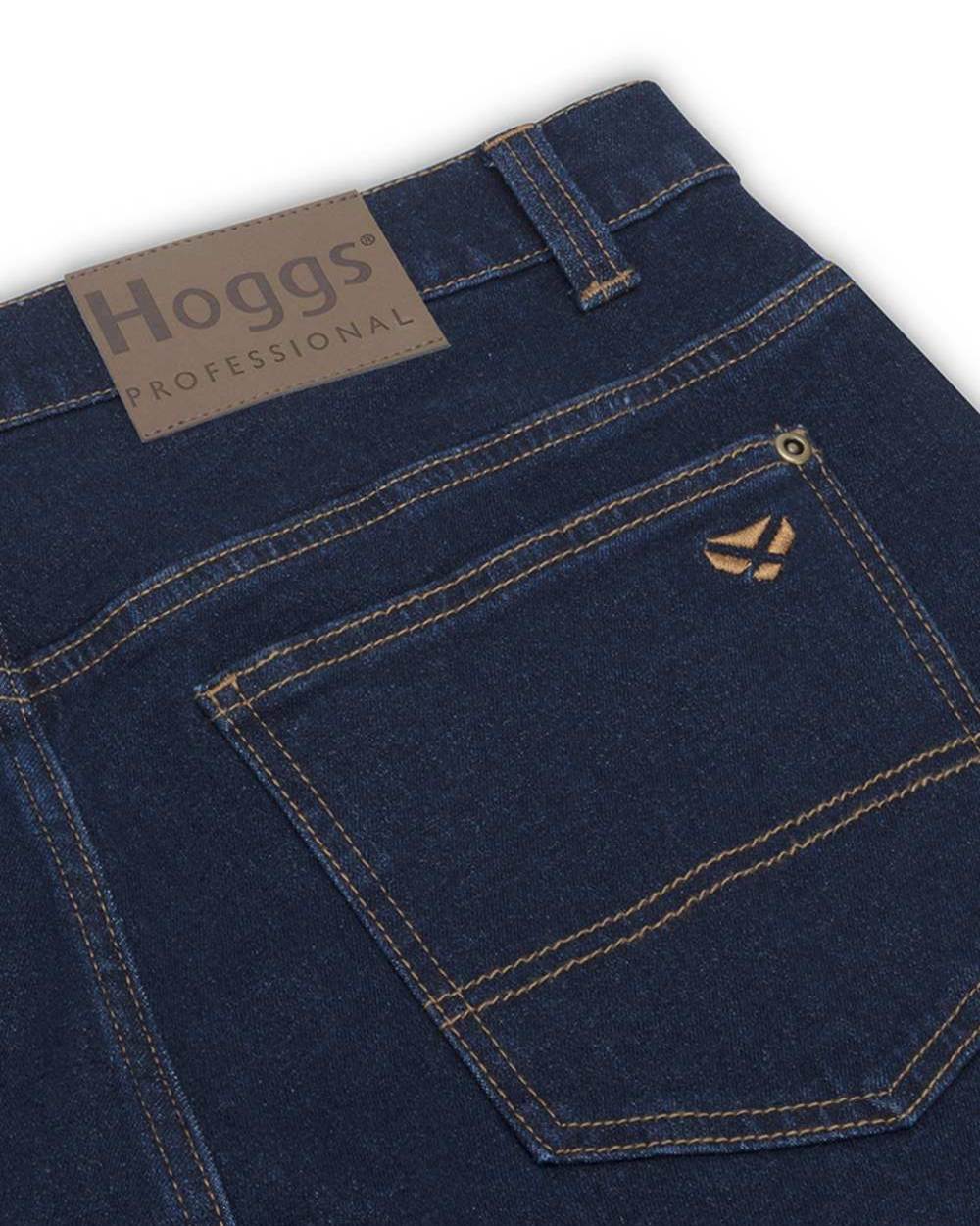 Dark Indigo coloured Hoggs of Fife Clyde Comfort Denim Jeans on white background 