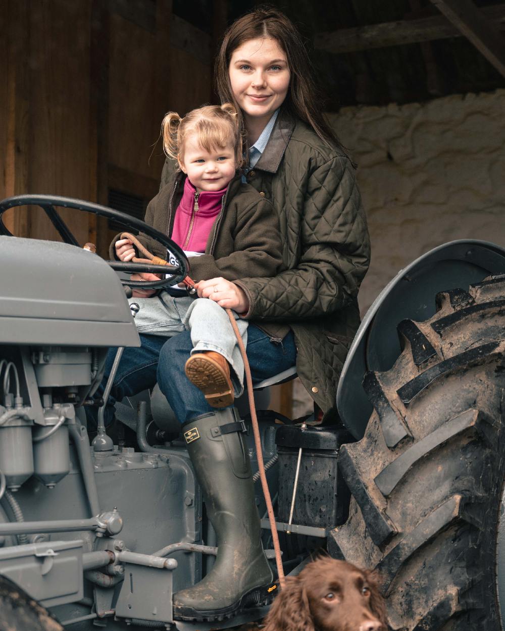 Field Green Coloured Hoggs of Fife Field Sport 365 Wellingtons on outdoor background 