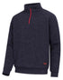 Navy Coloured Hoggs of Fife Green King II Quarter Zip Knit Fleece on white background 