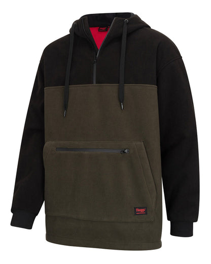 Green Coloured Hoggs of Fife Green King II Stormproof Bonded Hoodie on white background 