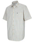 Brown Blue Coloured Hoggs of Fife Kessock Tattersall Short Sleeved Shirt on white background 