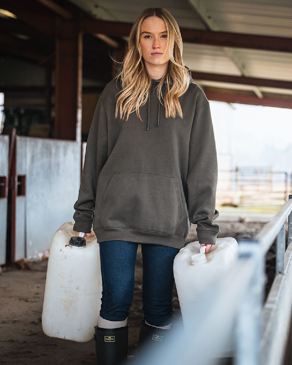 Forest Lovat coloured Hoggs of Fife Mens Hoodie on outdoor background 