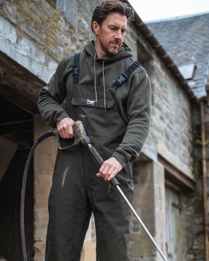 Forest Lovat coloured Hoggs of Fife Mens Hoodie on outdoor background 