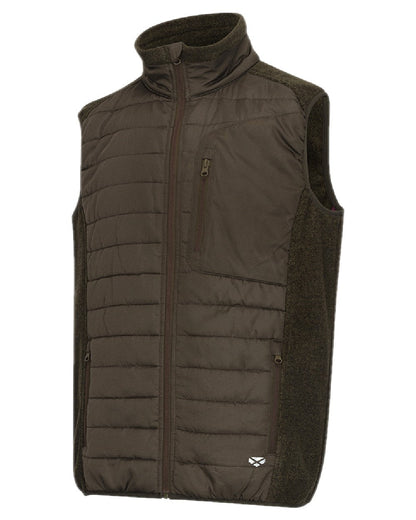 Dark Forest Marl Coloured Hoggs of Fife Mens Melville Hybrid Gilet on white background 