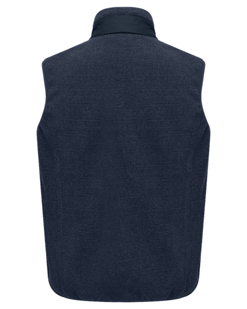 Midnight Navy Marl Coloured Hoggs of Fife Mens Melville Hybrid Gilet on white background 