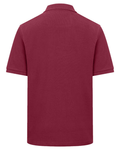 Burgundy Coloured Hoggs of Fife Mens Newton Pique Polo Shirt on white background 