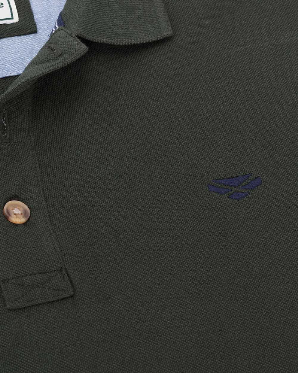 Forest Coloured Hoggs of Fife Mens Newton Pique Polo Shirt on white background 