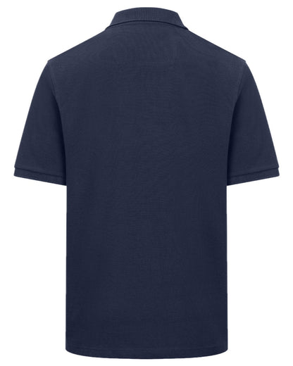 Navy Coloured Hoggs of Fife Mens Newton Pique Polo Shirt on white background 