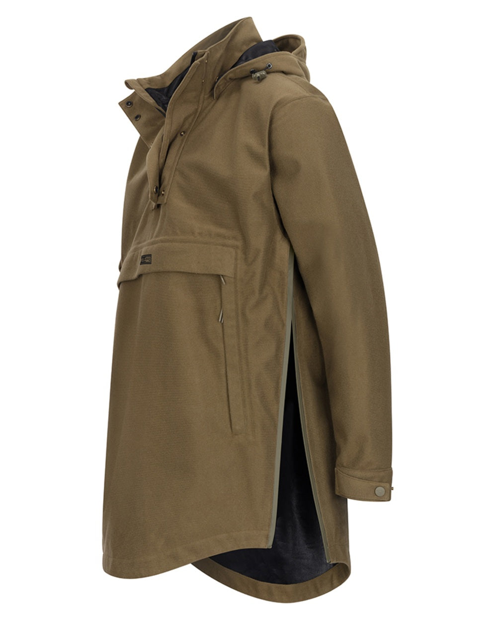 Olive Coloured Hoggs of Fife Mens Torness Trilaminate Waterproof Smock on white background 