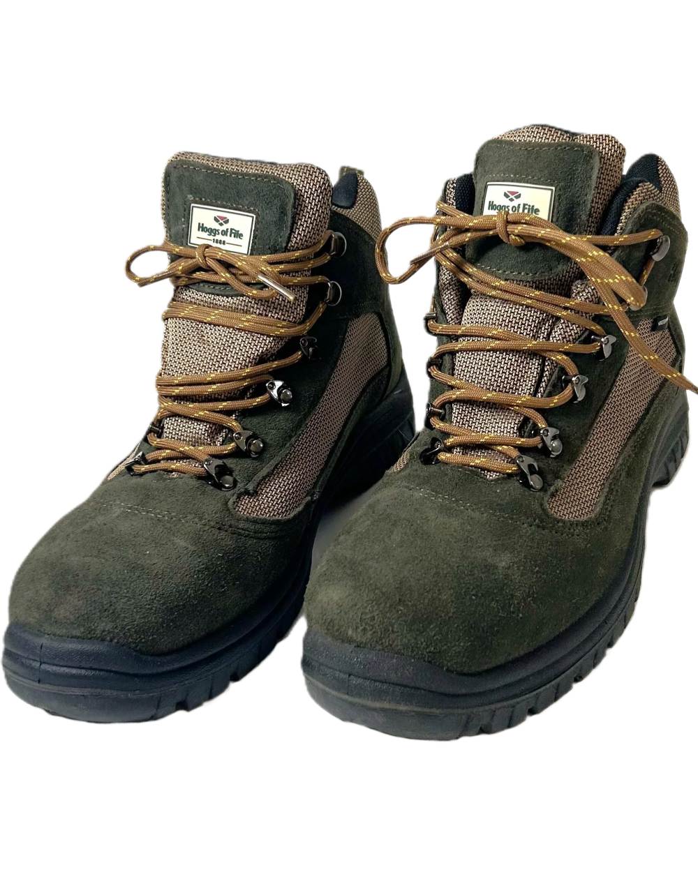 Fern Green Coloured Hoggs of Fife Rambler Waterproof Hiking Boots on white background 