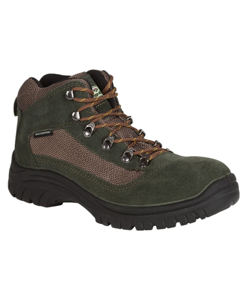 Fern Green Coloured Hoggs of Fife Rambler Waterproof Hiking Boots on white background 