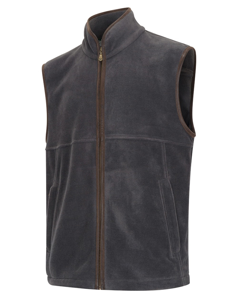 Charcoal Coloured Hoggs of Fife Stenton Technical Fleece Gilet on white background 
