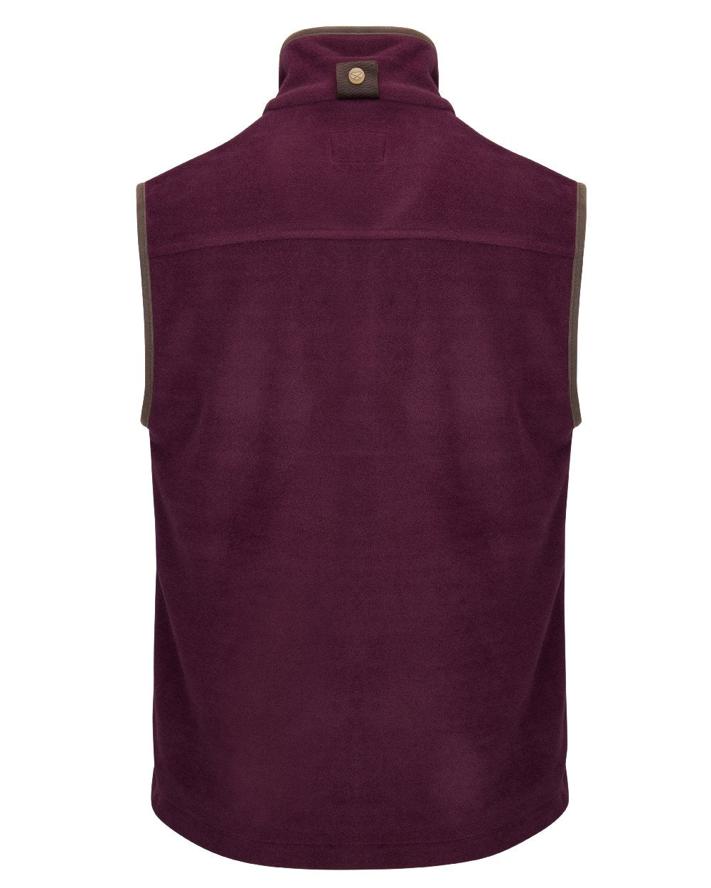 Merlot coloured Hoggs of Fife Stenton Technical Fleece Gilet on white background 