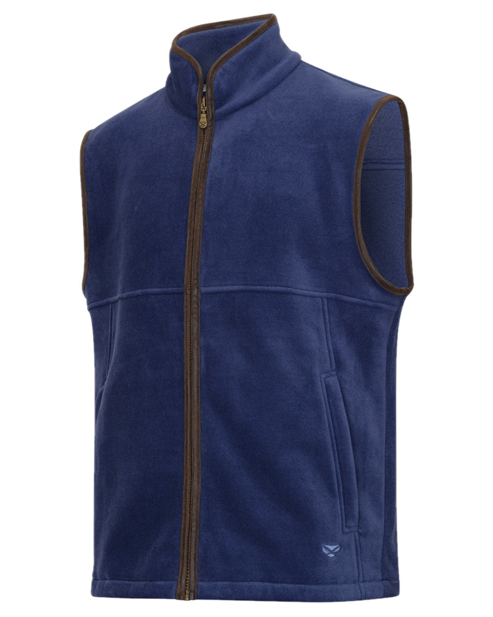 Nordic Blue coloured Hoggs of Fife Stenton Technical Fleece Gilet on white background 