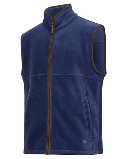 Nordic Blue coloured Hoggs of Fife Stenton Technical Fleece Gilet on white background 