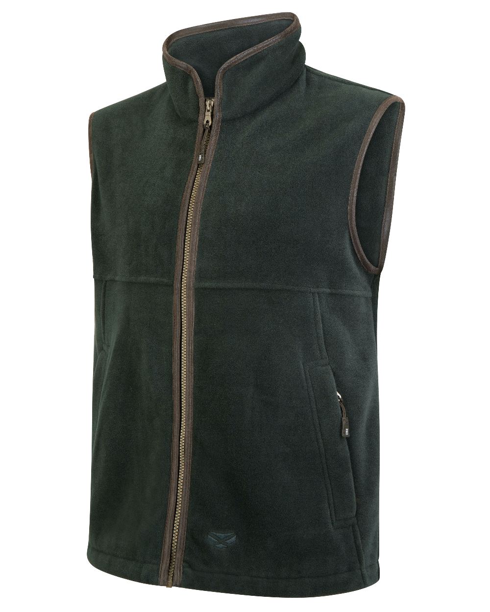 Pine Green coloured Hoggs of Fife Stenton Technical Fleece Gilet on white background 