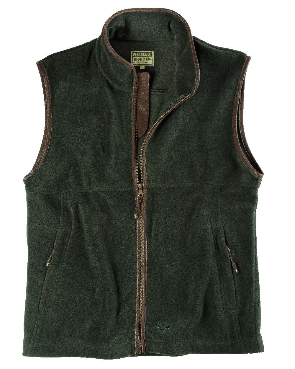 Pine Green coloured Hoggs of Fife Stenton Technical Fleece Gilet on white background 