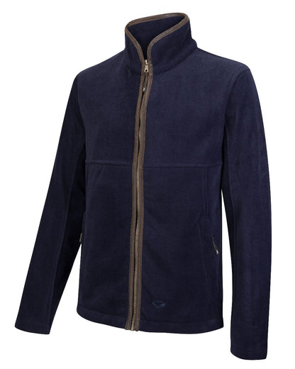 Midnight Navy Coloured Hoggs of Fife Stenton Technical Fleece Jacket on white background 