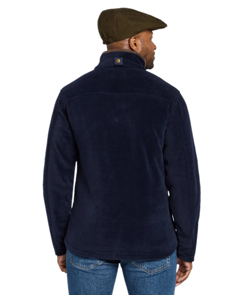 Midnight Navy Coloured Hoggs of Fife Stenton Technical Fleece Jacket on white background 