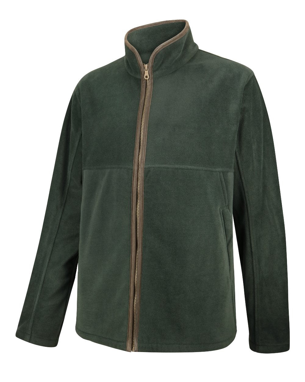 Pine Green Coloured Hoggs of Fife Stenton Technical Fleece Jacket on white background 