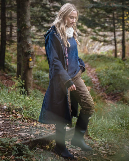 Sage Coloured Hoggs of Fife Struther Ladies Waterproof Trousers on outdoor background 