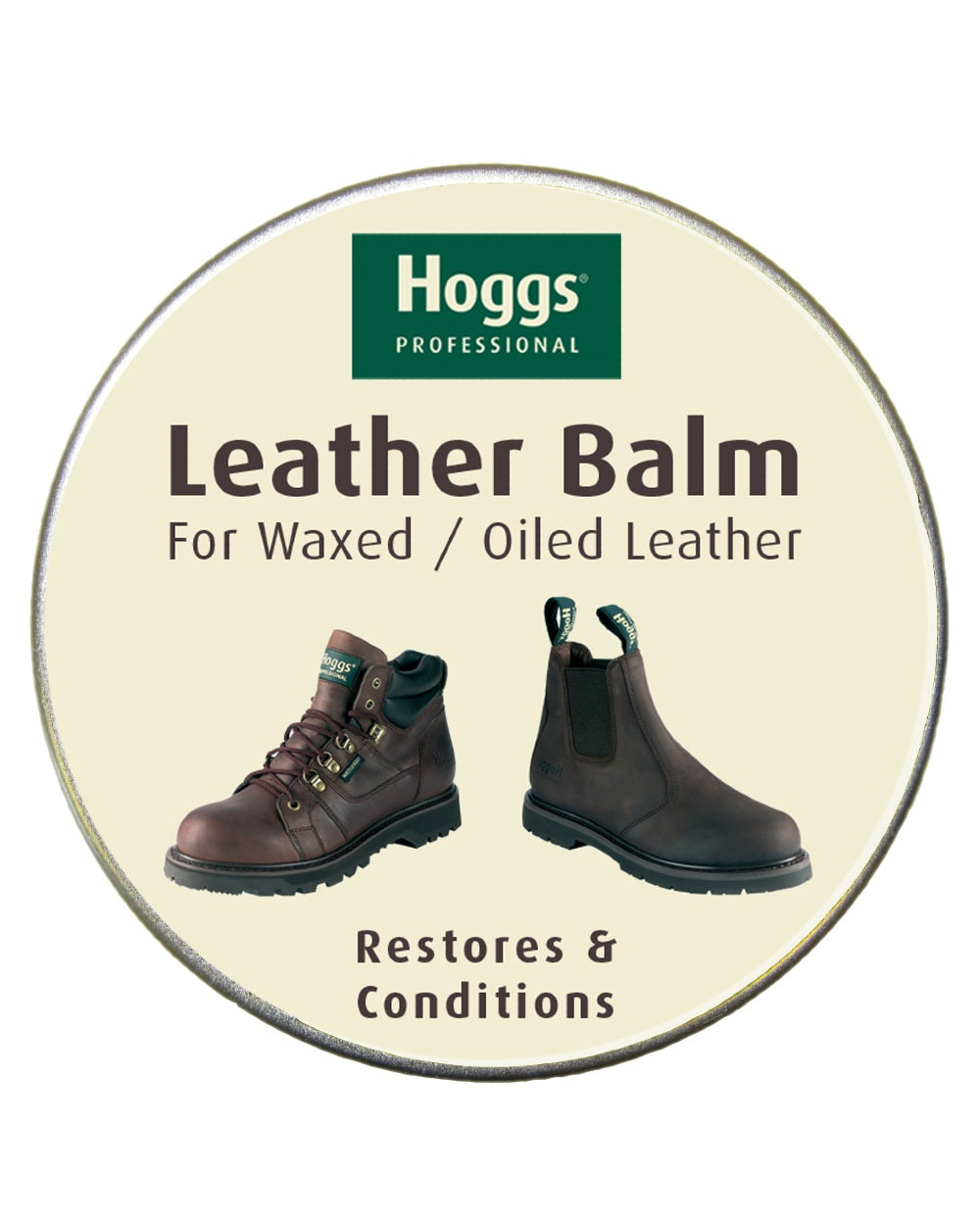 Neutral Coloured Hoggs of Fife Wax Leather Balm on white background 
