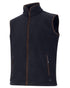 Soft Black Coloured Hoggs of Fife Woodhall Fleece Gilet on white background 