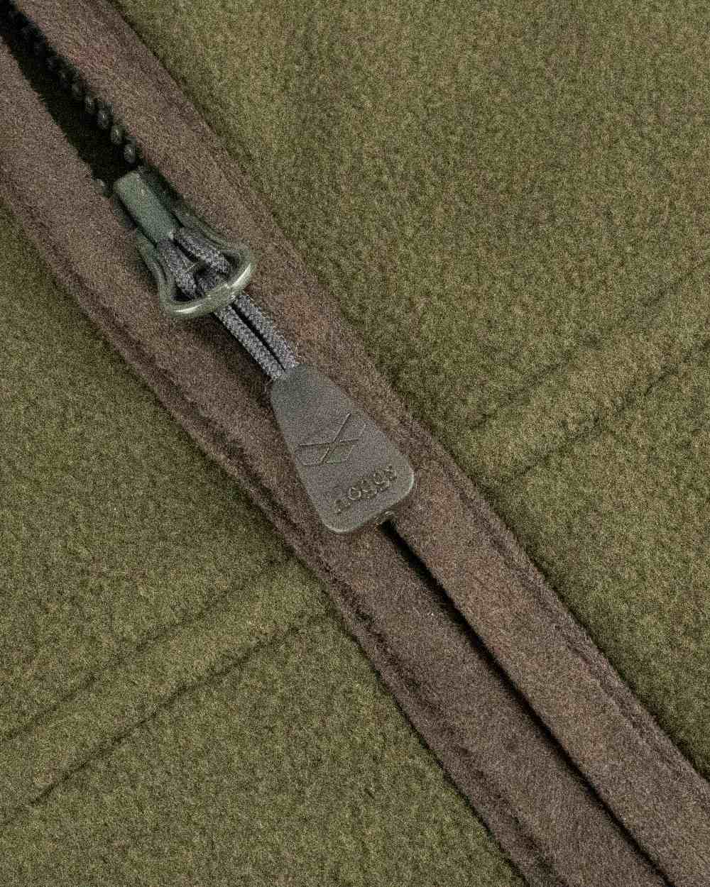 Green Coloured Hoggs of Fife Woodhall Fleece Jacket on white background