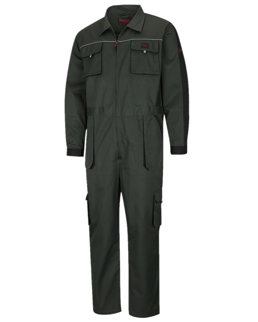 Spruce Black Coloured Hoggs of Fife Workhogg Zipped Cotton Coverall on white background