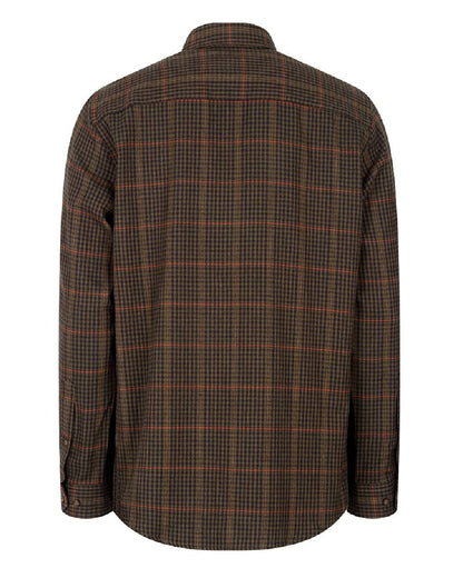 Green coloured Hoggs of Fife Harris Cotton Wool Twill Check Shirt on white background 