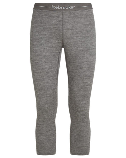 Gritstone Heather Coloured Icebreaker Mens Merino 200 Oasis 3/4 Thermal Leggings on white background 