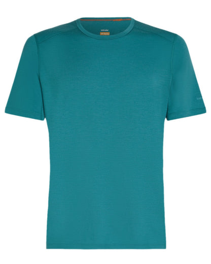 Topaz Coloured Icebreaker Mens Merino 200 Oasis Crew Short Sleeve Thermal Top on white background 